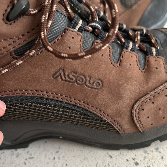 Asolo Quasar Brown Leather Vibram Sole Ankle Lace Up Unisex Hiking Boots - M7/W9 - Picture 5 of 13